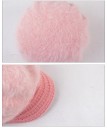 Gorro de inverno feminino em pele sintética com aba tricotada Gorro felpudo e quente com padrão de trança Acrílico e lã para dias frios 17