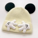 Gorro de Inverno Infantil com Orelhas de Rato e Braços 3D Idade 2–8 anos Gorro de Acrílico Quente Estilo Animado Gorro Infantil 6