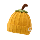 Gorro de Inverno Infantil em Malha em Forma de Abóbora Circunferência 42–50 cm 6 meses–3 anos Gorro de Acrílico com Talo e Folhas em 3D 7