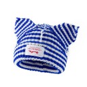 Gorro de Inverno Listrado Skullies com Orelhas de Gato Chapéu Unissexo 55–60 cm Gorro de Hip-Hop Quente e Fashion Chapéu de Lã 3