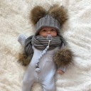 Gorro de Inverno para Crianças com Cachecol 3