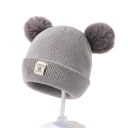 Gorro de Inverno Tricotado para Crianças 16 x 16 cm 0–3 anos Gorro Quente de Acrílico com Pompons Gorro de Inverno Macio 5