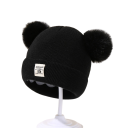 Gorro de Inverno Tricotado para Crianças 16 x 16 cm 0–3 anos Gorro Quente de Acrílico com Pompons Gorro de Inverno Macio 2