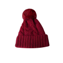 Gorro de Inverno Tricotado para Senhora Twist com Pom-Pom de Pele Gorro Quente em Poliéster 55–60 cm Gorro de Esqui em Uma Só Cor com Pom-Pom Peludo 5
