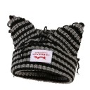 Gorro de invierno a rayas Skullies con orejas de gato Gorro unisex de ganchillo 55–60 cm Gorro de hip-hop de moda cálido Gorro de disfraz 5