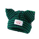 Gorro de invierno a rayas Skullies con orejas de gato Gorro unisex de ganchillo 55–60 cm Gorro de hip-hop de moda cálido Gorro de disfraz 7