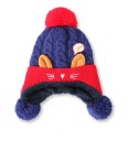Gorro de invierno infantil con pompón y orejas J865 9