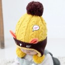 Gorro de invierno infantil con pompón y orejas J865 2