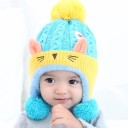 Gorro de invierno infantil con pompón y orejas J865 5