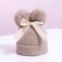 Gorro de invierno infantil con pompones A498 6