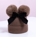 Gorro de invierno infantil con pompones A498 9