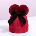 Gorro de invierno infantil con pompones A498 2