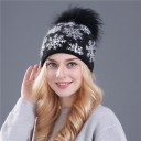 Gorro de invierno para mujer con copos de nieve. 14