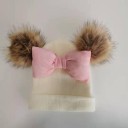 Gorro de invierno para niña con pompones 3