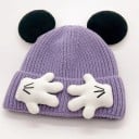 Gorro de invierno para niños con orejas de ratón y manos en 3D Edad 2–8 años Gorro de acrílico cálido Estilo animado Gorro infantil 5