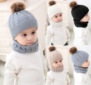Gorro de invierno para niños con pañuelo para el cuello 1