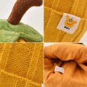 Gorro de invierno tejido para niños en forma de calabaza Circunferencia 42–50 cm 6 meses–3 años Gorro de acrílico con tallo 3D y hojas 3