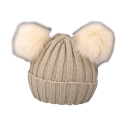 Gorro de lana para niños 1-3 años 14 x 16 cm Con grandes pompones Acrílico Lana Gorro de lana de invierno para bebés 9