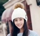 Gorro de malha feminino com pompom J2803 9