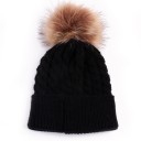 Gorro de malha infantil com pompom J857 5