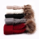 Gorro de malha infantil com pompom J857 3