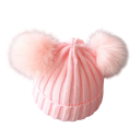 Gorro de malha para crianças 1-3 anos 14 x 16 cm Grandes pompons Acrílico Lã Gorro de lã de inverno para bebés 6