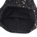Gorro de mujer tipo beanie con gotas doradas Modelo moderno y suelto de tejido ligeramente acanalado con predominancia de algodón Circunferencia 6