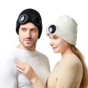 Gorro de punto a prueba de viento con gafas en el borde Gorro unisex cálido para ciclismo y esquí Gorro deportivo multifuncional de otoño 7