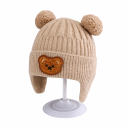 Gorro de punto para niños con diseño de osito Circunferencia de cabeza 46–52 cm Para niños de 8 meses a 4 años Gorro de invierno con pompones 4