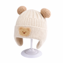 Gorro de punto para niños con diseño de osito Circunferencia de cabeza 46–52 cm Para niños de 8 meses a 4 años Gorro de invierno con pompones 2