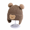 Gorro de punto para niños con diseño de osito Circunferencia de cabeza 46–52 cm Para niños de 8 meses a 4 años Gorro de invierno con pompones 3
