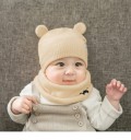 Gorro de punto para niños con orejas + calentador de cuello J2460 3