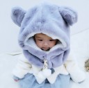Gorro e cachecol de pelúcia para crianças J868 6