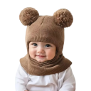 Gorro infantil con bufanda 1-3 años 44-50 cm Pompones Acrílico Gorro de invierno tejido para bebés 3