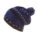 Gorro masculino com padrão e pompom J1456 2