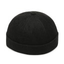 Gorro redondo universal Beanie Landlord Cuatro Estaciones de poliéster Unisex estilo hip hop Melon Skin gorra para primavera y otoño estilo 2