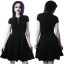 Gothic-Kleid mit kurzen Ärmeln schwarz 1