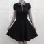 Gothic-Kleid mit kurzen Ärmeln schwarz 5