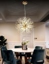 Gouden kristallen LED hanglamp in de vorm van een paardenbloem 220 V Moderne hanglamp met 8 lichten 50 x 50 cm 4