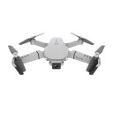 Grå foldbar drone 25x25 cm 4K/HD dobbeltkamera WiFi Fjernbetjening 150m rækkevidde Standere Propelstel USB Beskyttelsesetui 1800mAh 2