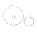 Gracieuse Dames Bloemen Set Halsketting Oorbellen Armband Koperlegering Bruiloft Accessoires Elegante Sieraden Set 2