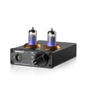 Gramofonový předzesilovač MM phono s elektronkami 6A2, 95×116×33 mm, RIAA korekce, 3,5mm AUX vstup, černý, pro vinylový gramofon 1