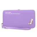Grand portefeuille pour femmes en cuir PU avec cadre en métal et sangle de poignet Compartiment pour téléphone Fentes pour cartes Application 6