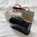 Grand sac à main shopper pour femmes en simili cuir Sac à main avec deux anses Ouverture supérieure Surface lisse Dimensions 35 x 19 x 10 cm 5