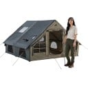Grand tente de camping gonflable en forme de maison 400 x 210 x 300 cm avec pompe et sac de transport Vert Pour le camping et les sorties en pleine 3