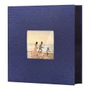 Grande album fotografico in lino 300 fogli per foto 10 x 15 cm Dimensioni 33 x 30 cm Con finestra sulla copertura Pagine nere Per foto 4