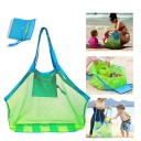 Grande bolsa de praia colorida em rede com abertura para pendurar, dobrável e respirável, bolsa para brinquedos e objetos resistente à areia 1