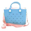 Grande borsa a tracolla da donna con fori e tracolla rimovibile, 29x27x7 cm, materiale EVA, borsa da spiaggia e da shopping impermeabile 4