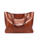 Grande borsa shopper da donna in ecopelle Due manici lunghi da spalla Tasca frontale Tasca interna con zip Dimensioni 37 x 30 x 13 cm 3