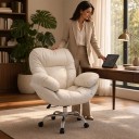 Grande cadeira macia com rodas Ajustável em altura Encosto em forma de coração 100–110 x 80 cm Tecido técnico e espuma Para escritório 5